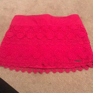 Pink lace skirt